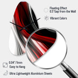 Red Black Infinite Ripples I - Asymmetric Metal Wall Clock
