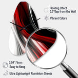 Red Black Infinite Ripples I - Asymmetric Metal Wall Clock