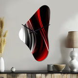 Red Black Infinite Ripples II - Asymmetric Metal Wall Clock