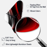 Red Black Infinite Ripples II - Asymmetric Metal Wall Clock