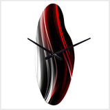 Red Black Infinite Ripples II - Asymmetric Metal Wall Clock