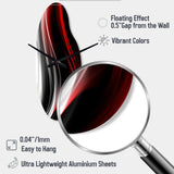 Red Black Infinite Ripples II - Asymmetric Metal Wall Clock