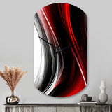 Red Black Infinite Ripples II - Asymmetric Metal Wall Clock