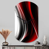 Red Black Infinite Ripples II - Asymmetric Metal Wall Clock