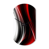 Red Black Infinite Ripples II - Asymmetric Metal Wall Clock