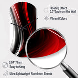 Red Black Infinite Ripples II - Asymmetric Metal Wall Clock