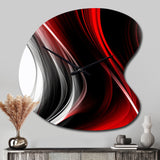 Red Black Infinite Ripples II - Asymmetric Metal Wall Clock