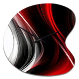 Red Black Infinite Ripples II - Asymmetric Metal Wall Clock