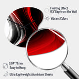 Red Black Infinite Ripples II - Asymmetric Metal Wall Clock