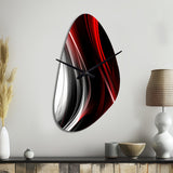 Red Black Infinite Ripples II - Asymmetric Metal Wall Clock