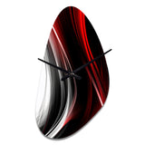 Red Black Infinite Ripples II - Asymmetric Metal Wall Clock