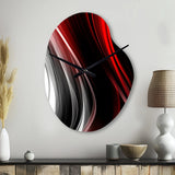 Red Black Infinite Ripples II - Asymmetric Metal Wall Clock