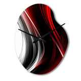 Red Black Infinite Ripples II - Asymmetric Metal Wall Clock