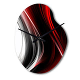 Red Black Infinite Ripples II - Asymmetric Metal Wall Clock