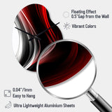 Red Black Infinite Ripples II - Asymmetric Metal Wall Clock