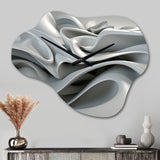 Grey Infinite Ripples - Asymmetric Metal Wall Clock