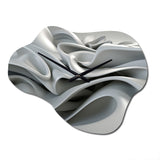 Grey Infinite Ripples - Asymmetric Metal Wall Clock