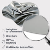 Grey Infinite Ripples - Asymmetric Metal Wall Clock
