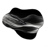 Black White Contemplative Abstraction I - Asymmetric Metal Wall Clock