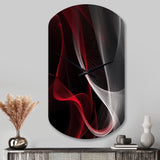 Red Black Contemplative Abstraction I - Asymmetric Metal Wall Clock
