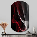 Red Black Contemplative Abstraction I - Asymmetric Metal Wall Clock