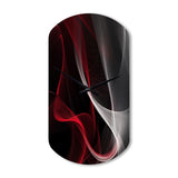 Red Black Contemplative Abstraction I - Asymmetric Metal Wall Clock