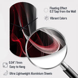 Red Black Contemplative Abstraction I - Asymmetric Metal Wall Clock