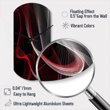 Red Black Contemplative Abstraction I - Asymmetric Metal Wall Clock