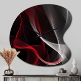 Red Black Contemplative Abstraction I - Asymmetric Metal Wall Clock