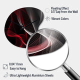 Red Black Contemplative Abstraction I - Asymmetric Metal Wall Clock