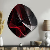 Red Black Contemplative Abstraction I - Asymmetric Metal Wall Clock