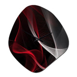 Red Black Contemplative Abstraction I - Asymmetric Metal Wall Clock