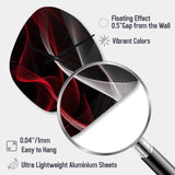 Red Black Contemplative Abstraction I - Asymmetric Metal Wall Clock