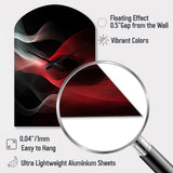 Red Black Contemplative Abstraction II - Asymmetric Metal Wall Clock