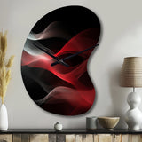 Red Black Contemplative Abstraction II - Asymmetric Metal Wall Clock