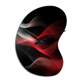 Red Black Contemplative Abstraction II - Asymmetric Metal Wall Clock