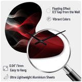 Red Black Contemplative Abstraction II - Asymmetric Metal Wall Clock