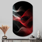 Red Black Contemplative Abstraction II - Asymmetric Metal Wall Clock
