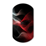 Red Black Contemplative Abstraction II - Asymmetric Metal Wall Clock