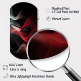 Red Black Contemplative Abstraction II - Asymmetric Metal Wall Clock