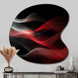Red Black Contemplative Abstraction II - Asymmetric Metal Wall Clock