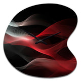 Red Black Contemplative Abstraction II - Asymmetric Metal Wall Clock