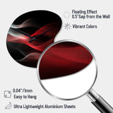 Red Black Contemplative Abstraction II - Asymmetric Metal Wall Clock