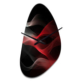 Red Black Contemplative Abstraction II - Asymmetric Metal Wall Clock