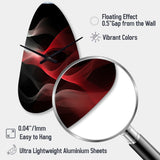Red Black Contemplative Abstraction II - Asymmetric Metal Wall Clock