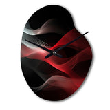 Red Black Contemplative Abstraction II - Asymmetric Metal Wall Clock