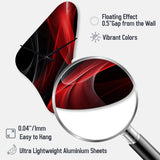 Red Black Contemplative Abstraction V - Asymmetric Metal Wall Clock