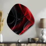 Red Black Contemplative Abstraction V - Asymmetric Metal Wall Clock