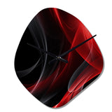 Red Black Contemplative Abstraction V - Asymmetric Metal Wall Clock