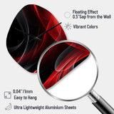 Red Black Contemplative Abstraction V - Asymmetric Metal Wall Clock